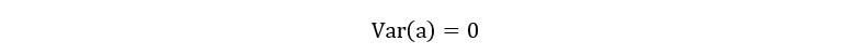 variance of a constant is zero